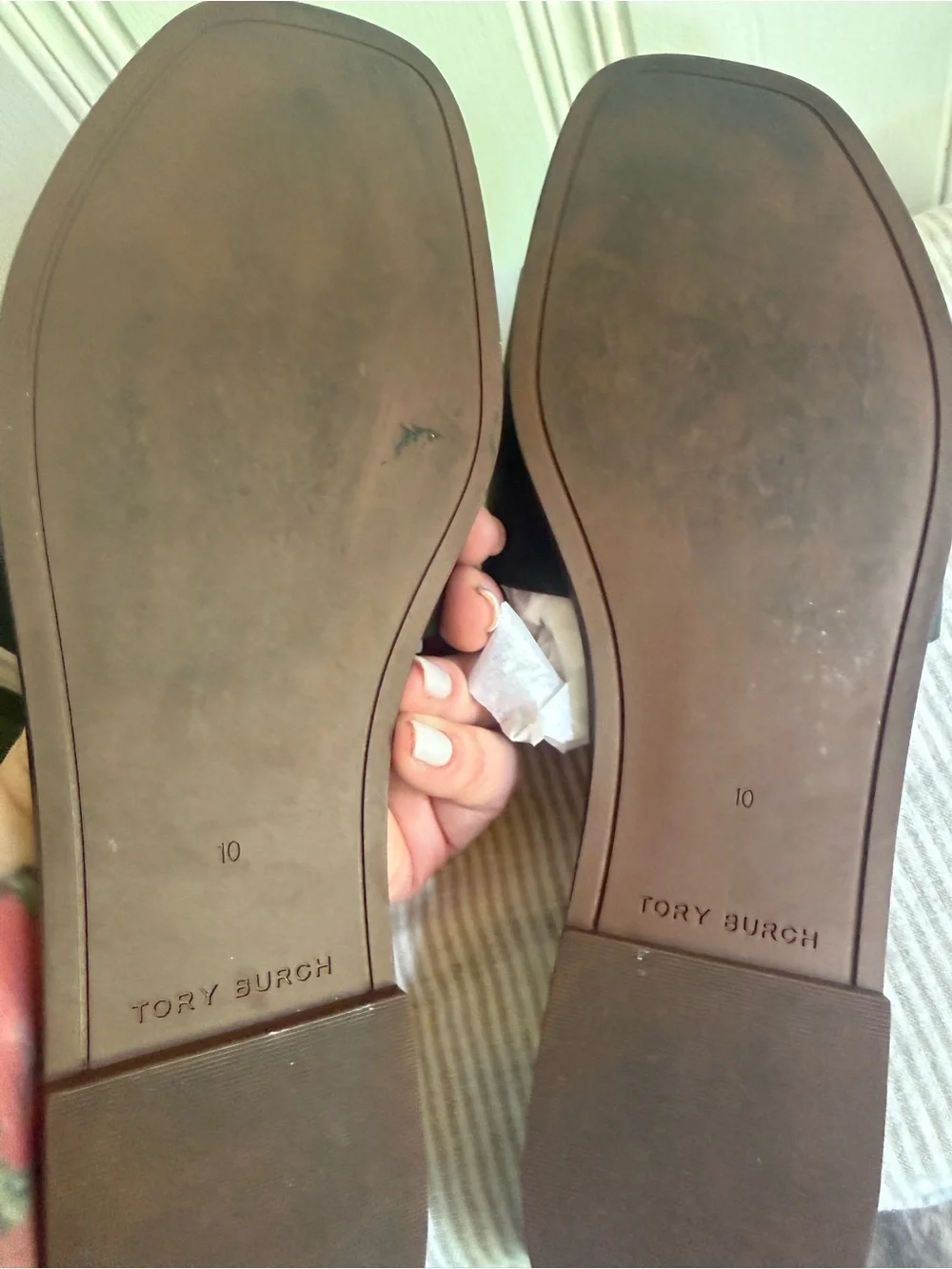 Tory Burch Ines Black Leather Slide Sandals with Logo Accent - Women